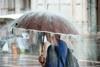 Man with umbrella in the rain