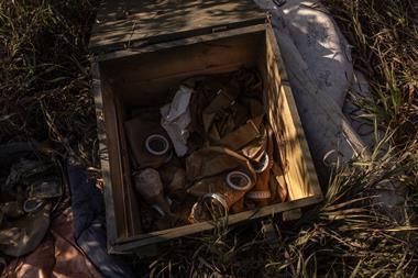 Gas masks in the trench