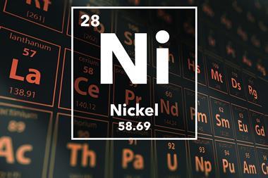 Periodic table of the elements – 28 – Nickel