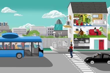 An illustration showing methods to remove air pollution