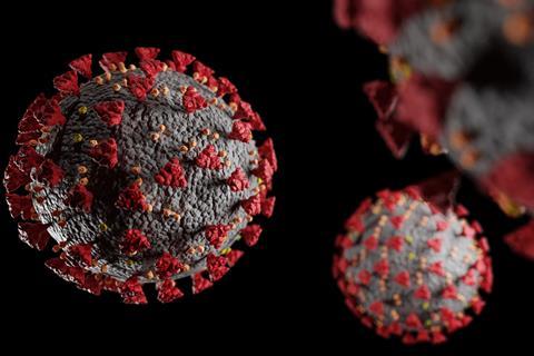A 3d model of the coronavirus that caused covid 19 showing the surface proteins