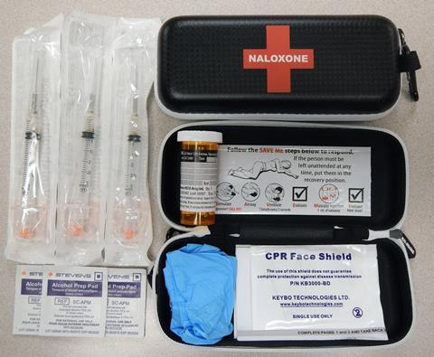 Naloxone kits as distributed in British Columbia, Canada