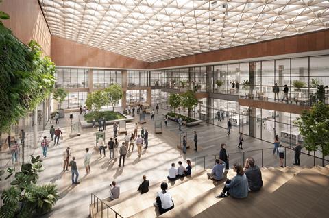 Grafton Centre planning concept, showing labs arranged around a central atrium